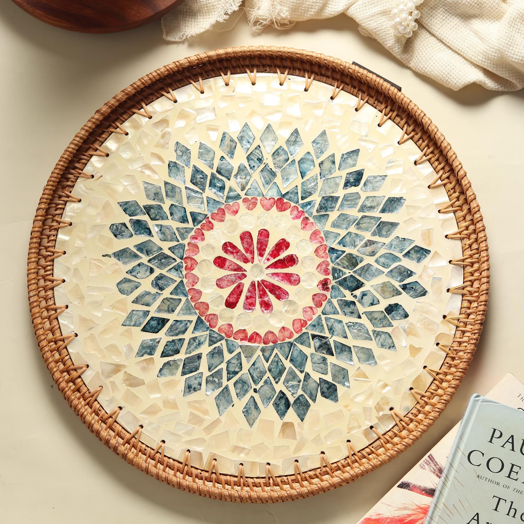 Habere India-All The Cultures Fabricating India Decorative Tray | Multipurpose Trays | Wooden Tray | Wooden Tray For Decoration